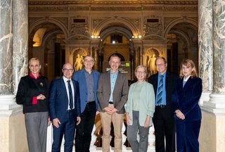 The panel members, ECH co director Thilo Hofmann and moderator Marlene Nowotny pictured as a group before the event