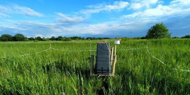 Machine in grassland 