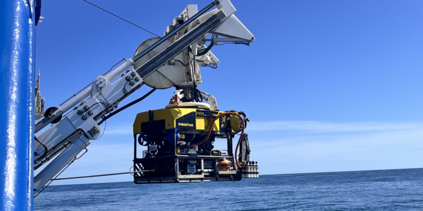 Unmanned submarine deployed into the sea